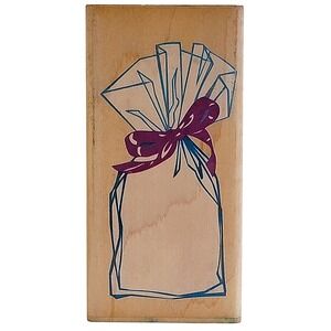 VTG 90s Rubber Stampede Posh Impressions Clearly Wrapped Stamp Z386F 1990 Wood